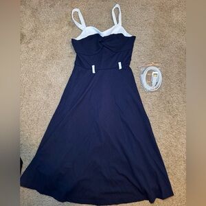 NWT Navy and White Sleeveless Dress